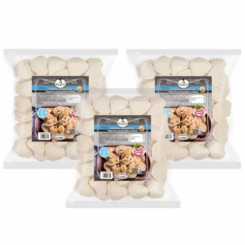 BARIN SET 3x Wareniki Ukrainische Nudelteigtaschen mit Kartoffeln und Speck 750g Tiefgekühltes Traditionelles Fertiggericht mit Kartoffelpüree und geräuchertem Speck 2,25kg Gesamtgewicht BARIN SET 3x Wareniki Ukrainische Nudelteigtaschen mit Kartoffeln und Speck 750g Tiefgekühltes Traditionelles Fertiggericht mit Kartoffelpüree und geräuchertem Speck 2,25kg Gesamtgewicht von BARIN