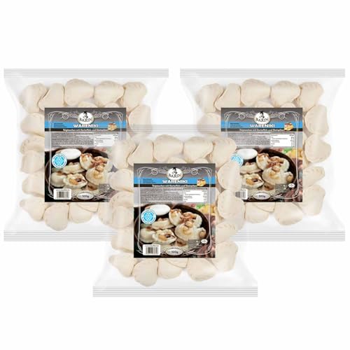 BARIN SET 3x Wareniki mit Kartoffeln und Steinpilzen 500g Tiefgekühlte Teigtaschen Handgemachte Russische Spezialität Vegetarisches Fertiggericht mit Kartoffel Pilz Füllung 1,5kg Gesamtgewicht BARIN SET 3x Wareniki mit Kartoffeln und Steinpilzen 500g Tiefgekühlte Teigtaschen Handgemachte Russische Spezialität Vegetarisches Fertiggericht mit Kartoffel Pilz Füllung 1,5kg Gesamtgewicht von BARIN