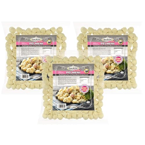 BARIN Set 3x Kinder Pelmeni mit Putenfleisch 1,5kg Handgemachte Teigtaschen für Kinder Russische Spezialität ohne künstliche Aromen Tiefgekühltes Fertiggericht mit natürlichen Zutaten BARIN Set 3x Kinder Pelmeni mit Putenfleisch 1,5kg Handgemachte Teigtaschen für Kinder Russische Spezialität ohne künstliche Aromen Tiefgekühltes Fertiggericht mit natürlichen Zutaten von BARIN