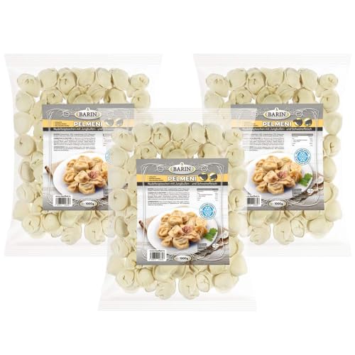 BARIN Set 3x PELMENI Elita Nudelteigtaschen mit Schweine und Jungbullenfleisch 3kg Handgefertigte Teigtaschen Tiefgefroren Traditionelles Gericht mit Natürlichen Zutaten Schnelle Zubereitung BARIN Set 3x PELMENI Elita Nudelteigtaschen mit Schweine und Jungbullenfleisch 3kg Handgefertigte Teigtaschen Tiefgefroren Traditionelles Gericht mit Natürlichen Zutaten Schnelle Zubereitung von BARIN