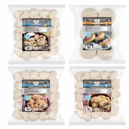 BARIN Slawische Klassiker Set 2160g Syrniki und Wareniki mit drei verschiedenen Füllungen Tiefgefrorene Russische Spezialitäten Quarkpfannkuchen Teigtaschen mit Kartoffeln, Spеck, Steinpilzen, Quark BARIN Slawische Klassiker Set 2160g Syrniki und Wareniki mit drei verschiedenen Füllungen Tiefgefrorene Russische Spezialitäten Quarkpfannkuchen Teigtaschen mit Kartoffeln, Spеck, Steinpilzen, Quark von BARIN