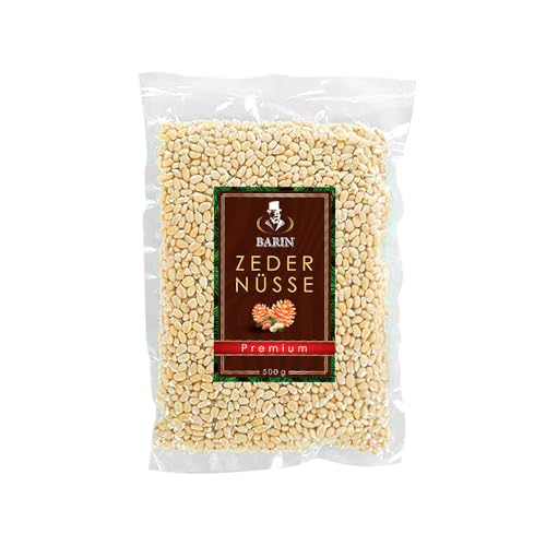 BARIN geschälte sibirische Zedernüsse Premium 500 g, reich an Vitaminen und Mineralstoffen, Sibirien, ohne jegliche Zusätze, Alternative zu Pinienkerne BARIN geschälte sibirische Zedernüsse Premium 500 g, reich an Vitaminen und Mineralstoffen, Sibirien, ohne jegliche Zusätze, Alternative zu Pinienkerne von BARIN