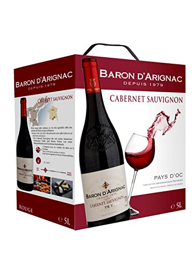 Baron d'Arignac - Cabernet Sauvignon, Rotwein aus Pays d'Oc, in Bag-in-Box (1 x 5L) von Baron d'Arignac