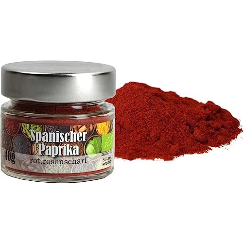 Paprika,rot,rosenscharf Spanischer Paprika Vegan BARRIQUE-Feine Manufaktur Spanien 40g-Glas von Barrique