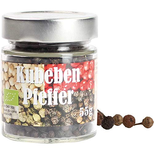 Pfeffer Kubebenpfeffer ganz Stielpfeffer Vegan BARRIQUE-Feine Manufaktur Indien 55g-Glas von BARRIQUE-Feine Manufaktur