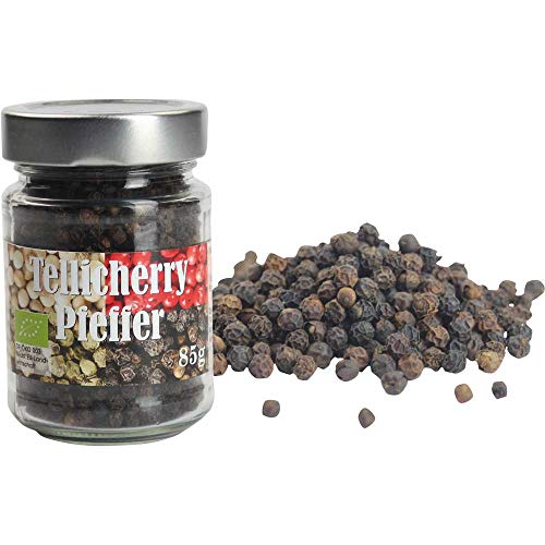 Pfeffer Tellicherry Pfeffer in Nachfüllglas Vegan BARRIQUE-Feine Manufaktur Indien 85g-Glas von BARRIQUE-Feine Manufaktur