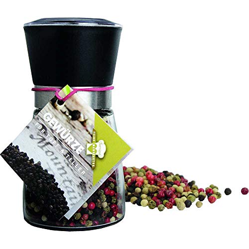 Pfeffer, bunt, ganz in Pfeffermühle Vegan hausgemacht BARRIQUE-Feine Manufaktur Deutschland 70g-Glas Pfeffer, bunt, ganz in Pfeffermühle Vegan hausgemacht BARRIQUE-Feine Manufaktur Deutschland 70g-Glas von hausgemacht BARRIQUE-Feine Manufaktur