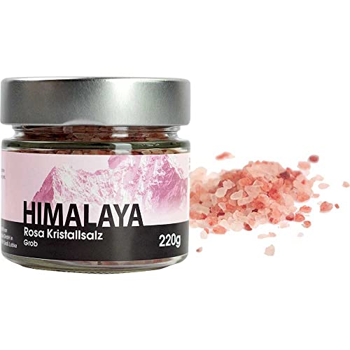 Salz Himalaya grob Rosa Salz aus Pakistan Vegan BARRIQUE-Feine Manufaktur Pakistan 220g-Glas von BARRIQUE-Feine Manufaktur