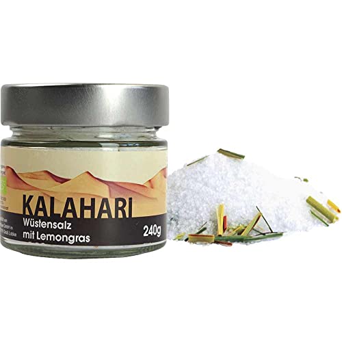 Salz Kalahari-Wüstensalz mit Lemongras Vegan BARRIQUE-Feine Manufaktur Südafrika 240g-Glas von BARRIQUE-Feine Manufaktur