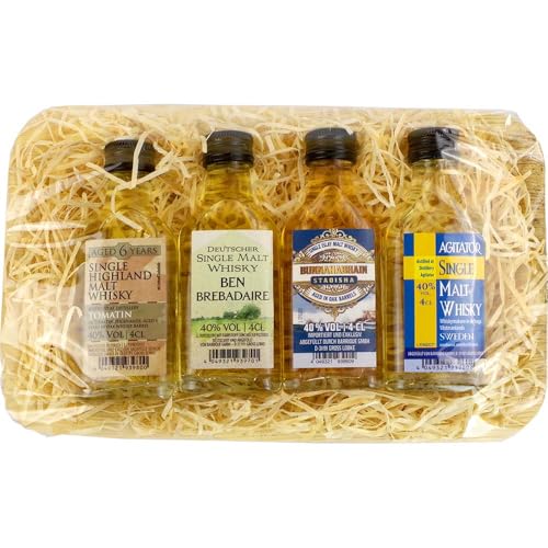 Präsent 'Whiskyrunde' 4er Set m. 4 Whiskysorten BARRIQUE-Handabfüllungen Destillate Deutschland 1Stück Präsent 'Whiskyrunde' 4er Set m. 4 Whiskysorten BARRIQUE-Handabfüllungen Destillate Deutschland 1Stück von Barrique