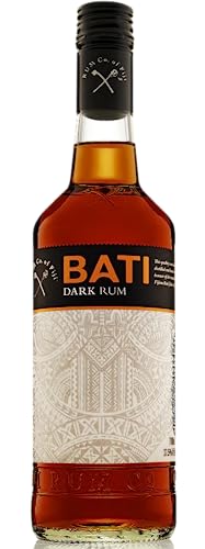 BATI Dark Rum - Trockenfrüchte, Melasse, Eiche - aromatisch & intensiv - 2 Jahre tropisch gereifter Fidschi Rum - für Cocktails, Longdrinks & Tee mit Rum - 40% (1x 0.7 L) von BATI