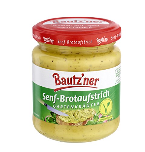 Bautz'ner - Senf-Brotaufstrich Kräuter – 1 x 200ml - Ideal für Brotzeit und Grillen, Vegetarisch & Glutenfrei von Bautz'ner