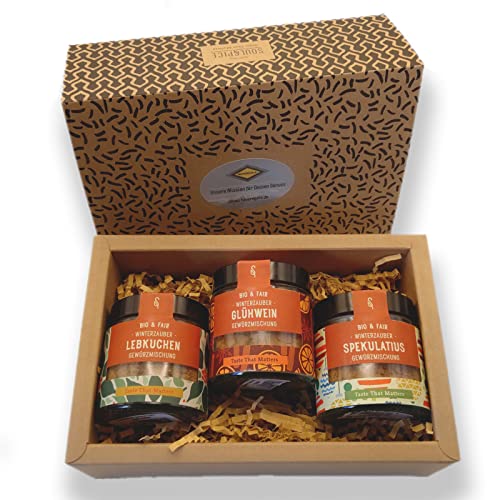 BAVAREGOLA BIO Weihnachtsgewürze Set - 3 Premium SoulSpice Bio Gewürze für Lebkuchen,Spekulatius & Glühwein - Die Gewürzmischungen für den Wintertraum Zuhause oder zum verschenken von BAVAREGOLA