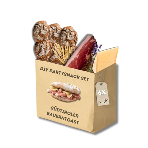 BAVAREGOLA Südtiroler Bauerntoast – Partysnack-Set mit 6 Vinschgauer Broten, 200g Südtiroler Speck g.g.A. & 250g Bauernkäse – Original Südtiroler Spezialitäten für Genießer BAVAREGOLA Südtiroler Bauerntoast – Partysnack-Set mit 6 Vinschgauer Broten, 200g Südtiroler Speck g.g.A. & 250g Bauernkäse – Original Südtiroler Spezialitäten für Genießer von BAVAREGOLA
