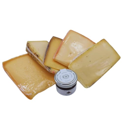 BAVAREGOLA Südtiroler Käse Probierset - 5 Käsevariationen & Feigensenf in einem Set - Käse Spezialitäten von Viktor Kofler/Lana von BAVAREGOLA