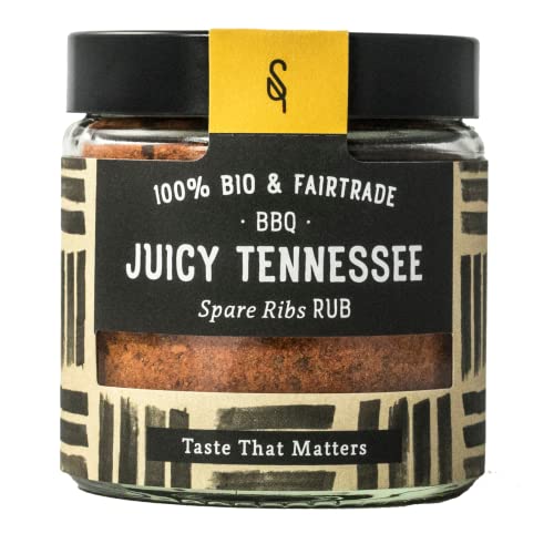 SoulSpice BBQ Juicy Tennessee Bio Spare Ribs Rub - 65g Bio Grillgewürz für rauchig, würzig & leicht scharfe Rippchen - Gewürzmischung als Zubehör zum Grillen von BAVAREGOLA