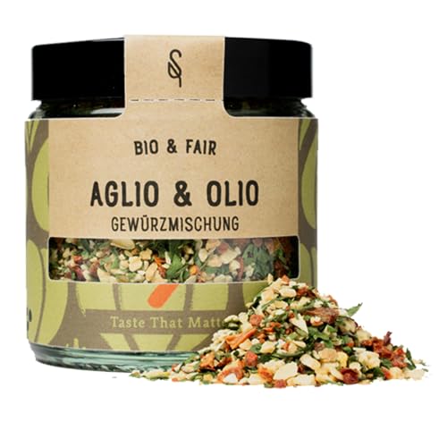 SoulSpice Bio Aglio e Olio Gewürz - 50g Italienische Bio Gewürzmischung für klassische Spaghetti Aglio e Olio - 100% Bio und Fairtrade von BAVAREGOLA