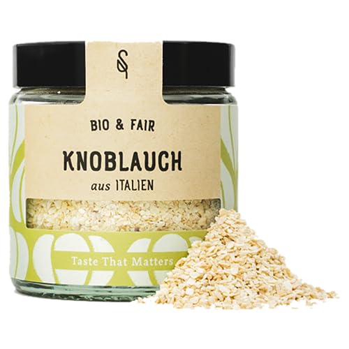 SoulSpice Bio Knoblauch granuliert aus Italien - 65g Bio Knoblauchgranulat - höchste Qualität aus kontrolliert biologischen Anbau - Knoblauchpulver mit 3-5mm Körnung - Bio Gewürz von BAVAREGOLA