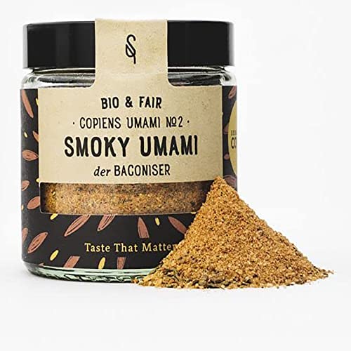 SoulSpice Bio Smoky Umami Gewürz - "der Baconiser" 65g Bio Umami Gewürzmischung für rauchigen Bacon Geschmack bei vegetarischen und Vegane Gerichte. von BAVAREGOLA