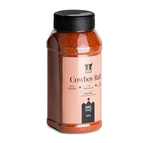 BBQ KING - Cow Boy Rub 600 Gr Pack, Dry Rub Steak Bbq Ideal für Barbecue und Grill, Küchengewürzset 100% Made in Italy, Gewürzmischung für Steaks, Burger oder Braten BBQ KING - Cow Boy Rub 600 Gr Pack, Dry Rub Steak Bbq Ideal für Barbecue und Grill, Küchengewürzset 100% Made in Italy, Gewürzmischung für Steaks, Burger oder Braten von BBQ KING SPICES ARE ALWAYS THE SECRET