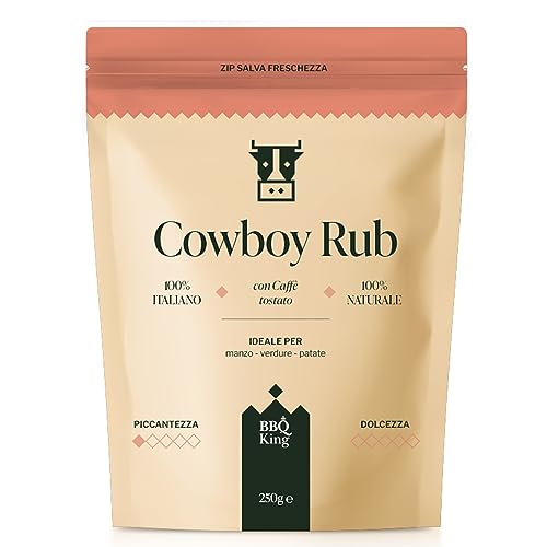 BBQ KING - Cow Boy Rub Pack à 250 Gr, Dry Rub Bbq für Steaks Ideal für Barbecue und Grill, Cucina 100% Gewürz Set Made in Italy, Gewürzmischung für Steaks, Hamburger oder Braten BBQ KING - Cow Boy Rub Pack à 250 Gr, Dry Rub Bbq für Steaks Ideal für Barbecue und Grill, Cucina 100% Gewürz Set Made in Italy, Gewürzmischung für Steaks, Hamburger oder Braten von BBQ KING SPICES ARE ALWAYS THE SECRET