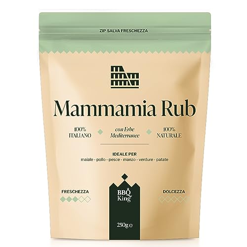 BBQ KING - Mia Rub Mama Pack 250 Gr, Dry Rub Bbq Ideal für Barbecue und Grill, Cucina Gewürzset 100% Made in Italy, Kräuter Gewürzmischung, Nato für Schwein, Super für Poulet BBQ KING - Mia Rub Mama Pack 250 Gr, Dry Rub Bbq Ideal für Barbecue und Grill, Cucina Gewürzset 100% Made in Italy, Kräuter Gewürzmischung, Nato für Schwein, Super für Poulet von BBQ KING SPICES ARE ALWAYS THE SECRET