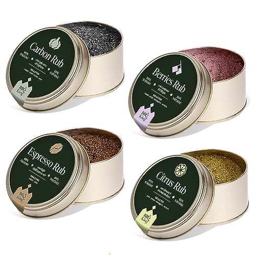 BBQ KING - Pitmaster Rub Multi Pack für Barbecue, 4 70er Pack Dry Rub Bbq, 100% Made in Italy, X1 Carbon Rub, X1 Citrus Butter Rub, X1 Wild Rub, X1 Espresso Rub BBQ KING - Pitmaster Rub Multi Pack für Barbecue, 4 70er Pack Dry Rub Bbq, 100% Made in Italy, X1 Carbon Rub, X1 Citrus Butter Rub, X1 Wild Rub, X1 Espresso Rub von BBQ KING SPICES ARE ALWAYS THE SECRET