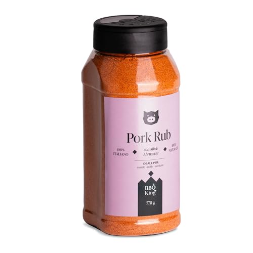 BBQ KING - Pork Rub 570 Gr Pack, Dry Rub Bbq Pork Ideal für Barbecue und Grill, Küchengewürzset 100% Made in Italy, Gewürzmischung für Schweinefleisch, Lamm oder Gemüse BBQ KING - Pork Rub 570 Gr Pack, Dry Rub Bbq Pork Ideal für Barbecue und Grill, Küchengewürzset 100% Made in Italy, Gewürzmischung für Schweinefleisch, Lamm oder Gemüse von BBQ KING SPICES ARE ALWAYS THE SECRET