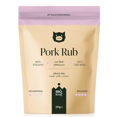 BBQ KING - Pork Rub Pack à 250 Gr, Dry Rub Bbq für Schwein Ideal für Barbecue und Grill, Cucina 100% Made in Italy Gewürzset, Gewürzmischung für Schweinefleisch, Lamm oder Gemüse BBQ KING - Pork Rub Pack à 250 Gr, Dry Rub Bbq für Schwein Ideal für Barbecue und Grill, Cucina 100% Made in Italy Gewürzset, Gewürzmischung für Schweinefleisch, Lamm oder Gemüse von BBQ KING SPICES ARE ALWAYS THE SECRET