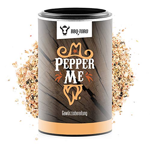 BBQ-Toro "Pepper Me" | 90 gr. Gewürzzubereitung | sechs Pfeffersorten | ideal für Fleisch, Dressing und vieles mehr | Gewürzpfeffer, Steakpfeffer, Pfeffermischung, Steakgewürzmischung BBQ-Toro "Pepper Me" | 90 gr. Gewürzzubereitung | sechs Pfeffersorten | ideal für Fleisch, Dressing und vieles mehr | Gewürzpfeffer, Steakpfeffer, Pfeffermischung, Steakgewürzmischung von BBQ-Toro