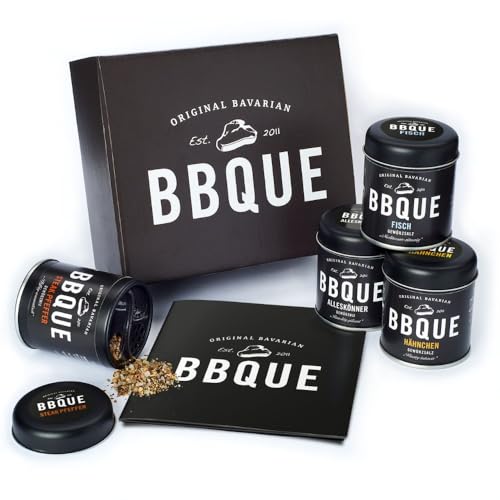 BBQUE Grillgewürze, 4 hochwertige Gewürze zum Grillen und Verschenken. Das Must Have-Set: Steak, Fisch, Hähnchen & unser Alleskönner Gewürz BBQUE Grillgewürze, 4 hochwertige Gewürze zum Grillen und Verschenken. Das Must Have-Set: Steak, Fisch, Hähnchen & unser Alleskönner Gewürz von BBQUE