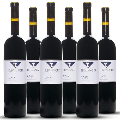 BE ELLWANGER - 2019er Cabernet-Merlot Rotwein Cuvée – Intensiver Rotwein trocken | Aromen von Johannisbeeren, Pfeffer & Wacholder | trockener Rotwein | Primitivo, Barolo & Chianti Liebhaber(6x0,75) von BE ELLWANGER