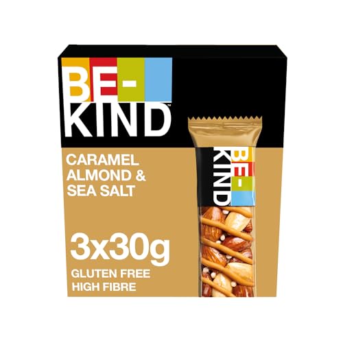 BE-KIND, Karamell Müsliriegel, Gluten Frei, Snack, Caramel Almond & Sea Salt, 3 x 30 g von BE-KIND