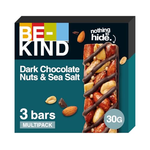 BE-KIND, Schokolade Müsliriegel, Gluten Frei, Snack, Dark Chocolate Nuts & Sea Salt, 3 x 30 g von BE-KIND