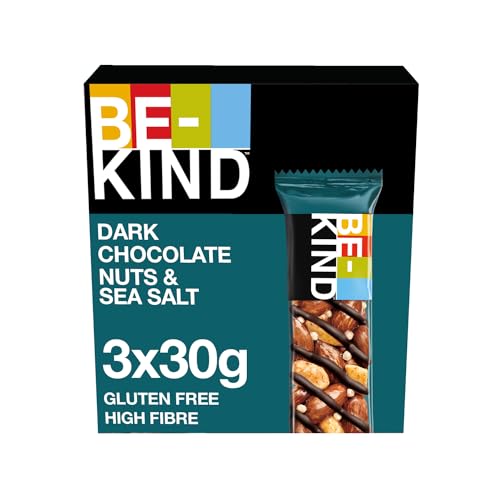 BE-KIND, Schokolade Müsliriegel, Gluten Frei, Snack, Dark Chocolate Nuts & Sea Salt, 3 x 30 g von BE-KIND