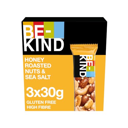 BE-KIND, Honig Müsliriegel, Gluten Frei, Snack, Honey Roasted Nuts & Sea Salt, 3 x 30 g von BE-KIND