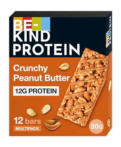 BE-KIND Protein-Riegel, glutenfreier Snack-Riegel, Crunchy Peanut Butter, hoher Ballaststoffgehalt, Proteinquelle, ohne künstliche Farb-, Aroma- oder Konservierungsstoffe, 12 x 50g von BE-KIND