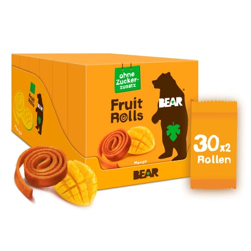 BEAR Fruchtrollen Mango | 100% Natürliche Inhaltsstoffe | Ohne Zusatz von Zucker | Gesunder Snack für Kinder & Erwachsene |30 Beutel x 20g | 600g BEAR Fruchtrollen Mango | 100% Natürliche Inhaltsstoffe | Ohne Zusatz von Zucker | Gesunder Snack für Kinder & Erwachsene |30 Beutel x 20g | 600g von BEAR