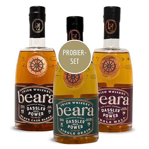 Dassler meets Power Beara Whiskey Probier Box I Irischer Whiskey 3 x 0,7 Liter Geschenkset von BEARA