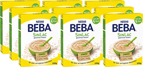 Nestlé BEBA SINLAC glutenfreier Reisbrei, sojafrei, milchfrei, Pulver, 9er Pack (9 x 250g) von BEBA
