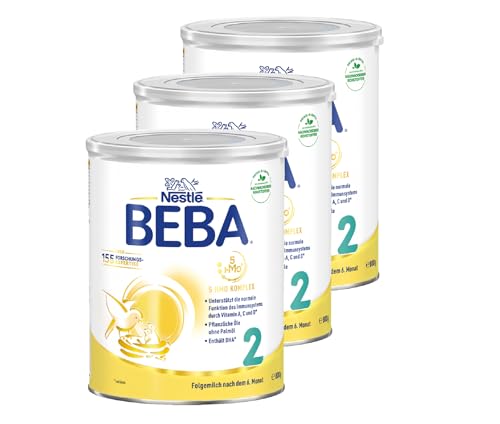 BEBA Nestlé BEBA 2 Folgemilch, Folgenahrung nach dem 6. Monat, 3er Pack (3 x 800g) von BEBA