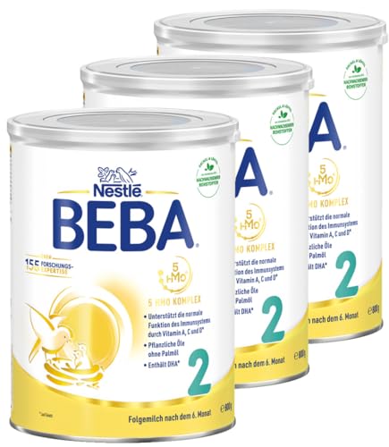 BEBA Nestlé BEBA 2 Folgemilch, Folgenahrung nach dem 6. Monat, 3er Pack (3 x 800g) von BEBA