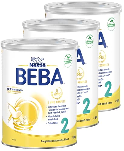 BEBA Nestlé BEBA 2 Folgemilch, Folgenahrung nach dem 6. Monat, 3er Pack (3 x 800g) von BEBA