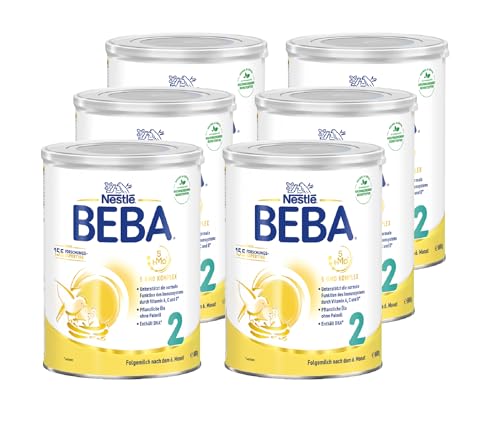 Nestlé BEBA 2 Folgemilch, Folgenahrung nach dem 6. Monat, 6er Pack (6 x 800g) von BEBA