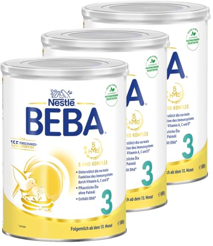 BEBA Nestlé BEBA 3 Folgemilch, Folgenahrung ab dem 10. Monat, 3er Pack (3 x 800g) von BEBA