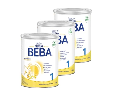 BEBA Nestlé BEBA 1 Anfangsmilch, Anfangsnahrung von Geburt an, 3er Pack (3 x 800g) von BEBA