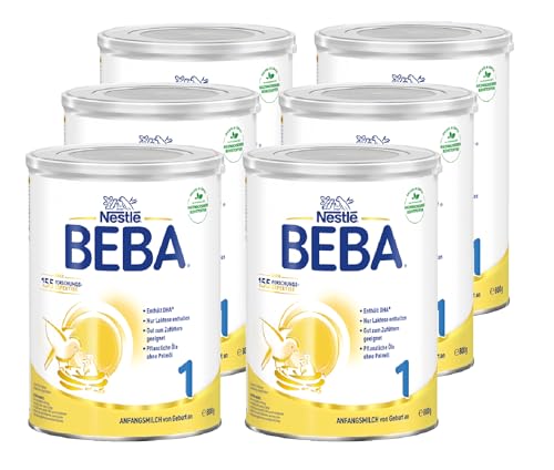 BEBA Nestlé BEBA 1 Anfangsmilch, Anfangsnahrung von Geburt an, 6er Pack (6 x 800g) von BEBA