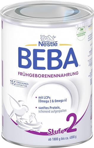 Nestlé BEBA Frühgeborenennahrung Stufe 2, Spezialnahrung für Frühgeborene und untergewichtige Neugeborene, 1er Pack (1 x 400g) von BEBA
