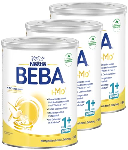 BEBA Nestlé BEBA JUNIOR 1 Milchgetränk ab dem 1. Geburtstag, 3er Pack (3 x 800g) von BEBA