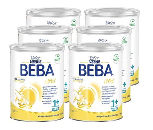 BEBA Nestlé BEBA JUNIOR 1 Milchgetränk ab dem 1. Geburtstag, 6er Pack (6 x 800g) von BEBA